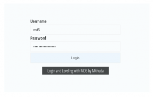 php leveling and login md5